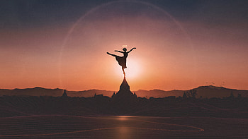 Ballet Dancer Sunset HD wallpaper