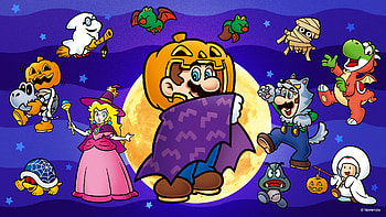 Super Mario Halloween : Spooky Fun in the Mushroom Kingdom, video game, Super Mario HD wallpaper