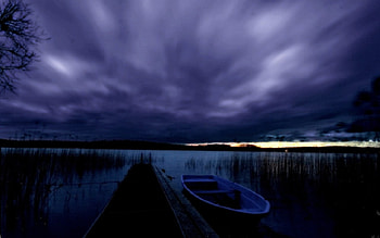 blue evening, blue, evening HD wallpaper