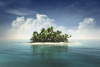 landscape, island, sea HD wallpaper