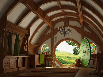 Hobbit House Interior, Hobbiton HD wallpaper