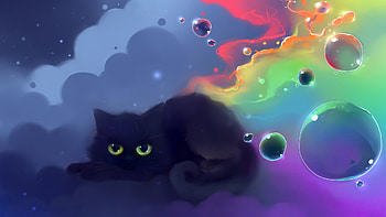 Cat, Anime cuteness, delight, Pixel-perfect beauty HD wallpaper