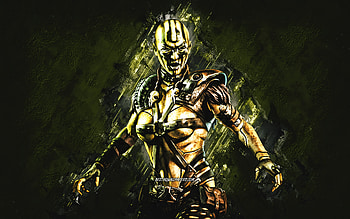 Wretch DVorah, Mortal Kombat Mobile, Wretch DVorah MK Mobile, Mortal Kombat, green stone background, Mortal Kombat Mobile characters, grunge art, Wretch DVorah Mortal Kombat HD wallpaper