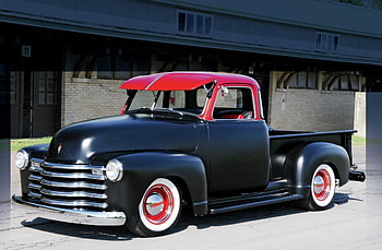 1951-Chevrolet-3100, Black, Classic, GM, Red Roof HD wallpaper
