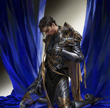 Knight, armor, blue, mam ba, art, fantasy, man, mamba HD wallpaper