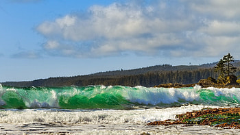 Nature, Sky, Sea, Clouds, Foam, Reefs, Wave, I See, Clear HD wallpaper