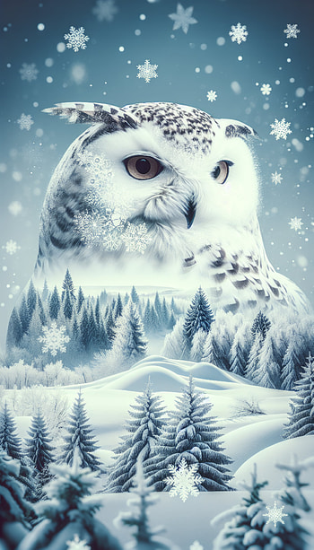 Winter Majesty: Snowy Owl, owl, winter, snow, landscape HD phone wallpaper