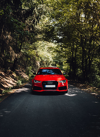 Trees, Audi, Cars, Road, Forest, Car, Front View, Machine HD phone wallpaper