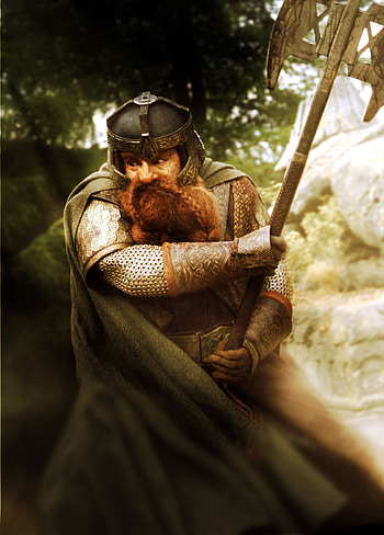 Gimli, Brave warrior, Lord of the Rings fan art, Epic fantasy HD phone wallpaper