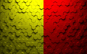 Flag of Naples, honeycomb art, Naples hexagons flag, Naples 3d hexagons art, Naples flag HD wallpaper