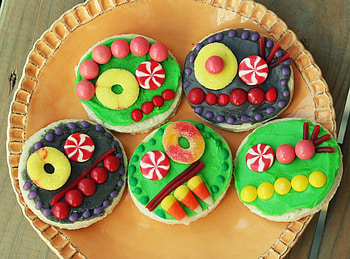 Funny, Food, Candies, Cookies, Sweets, Fun, Colored, Faces HD wallpaper