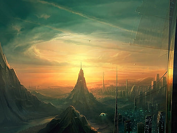 Early Morning Sunrise !!!, abstract, morning, 3d-art, yellow, sunrise, dark HD wallpaper