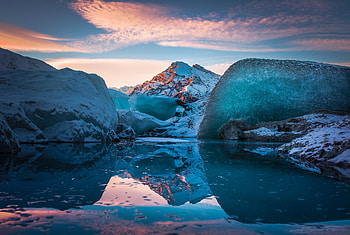 Frozen Ice Tundra, reflection, frozen, tundra, landscape, nature, glacier, ice HD wallpaper