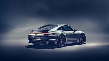 Rear view Porsche 911 Turbo S, Striking ry, Powerful performance, Automotive art HD wallpaper