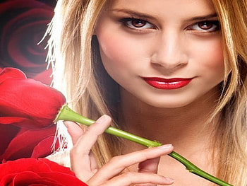 blond, rose, red, beauty HD wallpaper