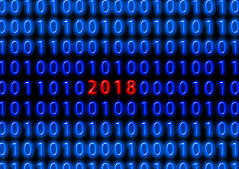 Holidays, New Year, 2018, Binary Code HD wallpaper