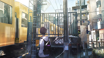 Anime Boy Train, anime-boy, anime, artist, artwork, digital-art HD wallpaper