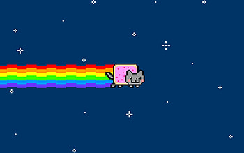 Outer space cats rainbows nyan cat ... HD wallpaper