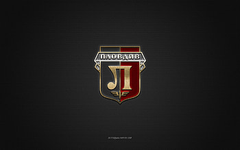 PFC Lokomotiv Plovdiv, Bulgarian football club, red logo, gray carbon fiber background, Bulgarian First League, Parva liga, football, Plovdiv, Bulgaria, PFC Lokomotiv Plovdiv logo HD wallpaper