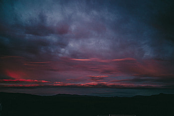 Sky, Clouds, Horizon, Dark, Evening HD wallpaper