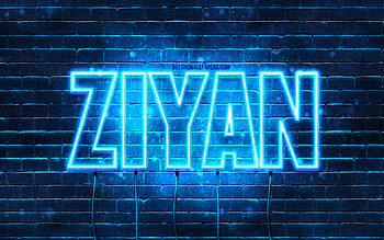 Ziyan, , with names, Ziyan name, blue neon lights, Happy Birtay Ziyan, popular arabic male names, with Ziyan name HD wallpaper