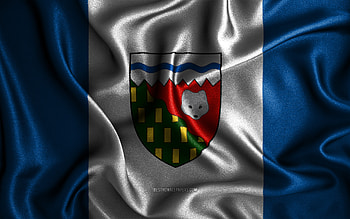 Northwest Territories flag, , silk wavy flags, canadian provinces, Day of Northwest Territories, fabric flags, Flag of Northwest Territories, 3D art, Northwest Territories, Provinces of Canada, Northwest Territories 3D flag, Canada HD wallpaper