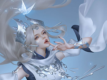 Vampire girl, blue, superb, frumusete, fantasy, gorgeous, arden, luminos, girl HD wallpaper