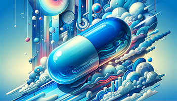 Blue Pill Abstract Art, blue pill, capsule, Abstract, Digital Art, cloud HD wallpaper