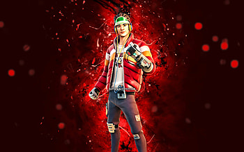 Cade, , red neon lights, Fortnite Battle Royale, Fortnite characters, Cade Skin, Fortnite, Cade Fortnite HD wallpaper
