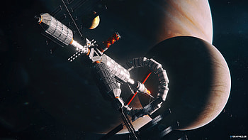 Sonork Outpost, ships, planets, 3d, galaxy, space, Taenaron HD wallpaper