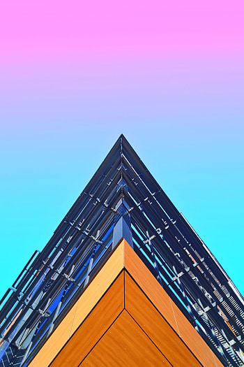 Sky, Architecture, Building, Minimalism, Gradient, Roof HD phone wallpaper