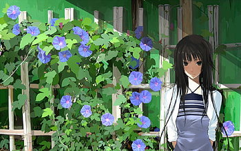 Flower Garden, girl, anime, flower HD wallpaper