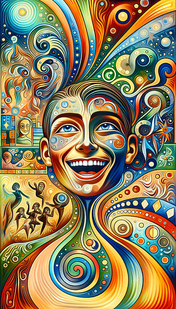 Vibrant Happy Face Artwork, Abstract, colorful, portrait HD phone wallpaper