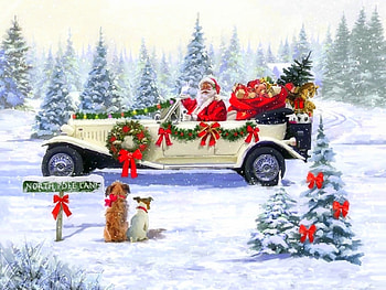 Santa Claus Greetings, winter, holidays, attractions in dreams, delivery, gifts, santa claus, Christmas Trees, love four seasons, Christmas, snow, xmas and new year HD wallpaper