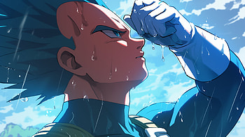 Vegeta in Super Saiyan Blue - from Dragon Ball Super, Anime, Dragon Ball Super, Vegeta (Dragon Ball), Super Saiyan Blue, Rain Anime HD wallpaper