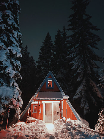 Winter, Nature, Night, Snow, Miscellanea, Miscellaneous, House HD phone wallpaper