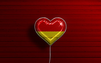 I Love Burgenland, , realistic balloons, red wooden background, Day of Burgenland, austrian states, flag of Burgenland, Austria, balloon with flag, States of Austria, Burgenland flag, Burgenland HD wallpaper