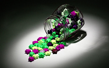 Stars, Bank, Miscellanea, Miscellaneous, Multicolored, Motley, Jar, Paper, Scatter HD wallpaper