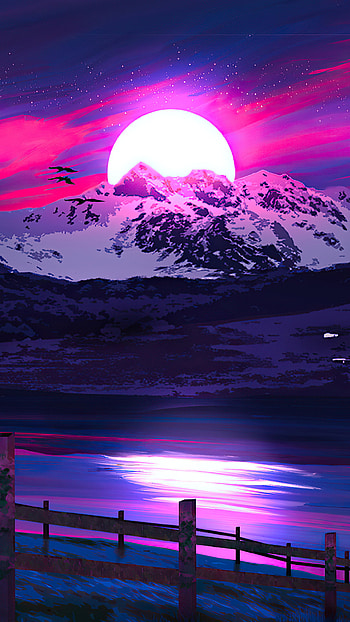 moon, night, artistic, landscape HD phone wallpaper