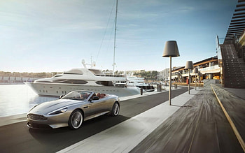 aston martin db9, aston, harbour, yaught, martin HD wallpaper