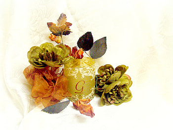 Fall arrangement, still life, leaves, candle, fall, arrangement HD wallpaper