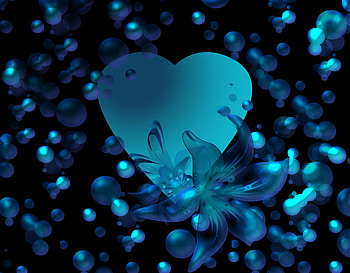 Blue is Beautiful, blue, simplicity, love, hearts, beauty HD wallpaper