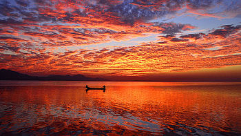 Sunset Horizon Reflections HD wallpaper