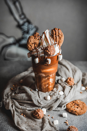 Food, Desert, Ice Cream, Cookies, Glass, Zephyr, Marshmallow HD phone wallpaper