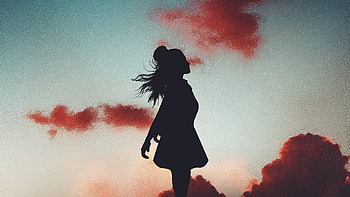 Girl In Joy Evening Silhouette , silhouette, joy, graphy HD wallpaper