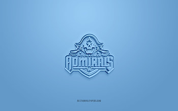 Milwaukee Admirals, creative 3D logo, blue background, AHL, 3d emblem, American Hockey Team, American Hockey League, Wisconsin, USA, 3d art, hockey, Milwaukee Admirals 3d logo HD wallpaper
