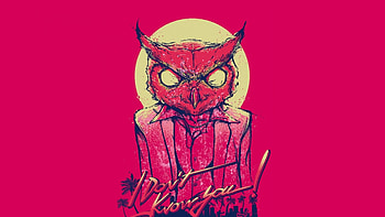 Preview hotline miami, rasmus, art, mask, owl, minimalism HD wallpaper