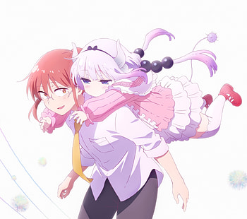 Miss Kobayashi & Kanna — Dragon Maid Quad, Anime, Miss Kobayashi's Dragon Maid, Kobayashi (Miss Kobayashi's Dragon Maid), Kanna Kamui HD wallpaper