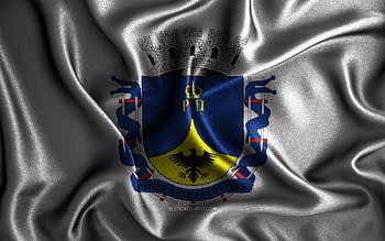 Petropolis flag, , silk wavy flags, brazilian cities, Day of Petropolis, Flag of Petropolis, fabric flags, 3D art, Petropolis, cities of Brazil, Petropolis 3D flag HD wallpaper