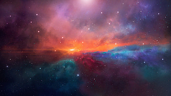 Space Sunset, space, sunset, digital-universe, artist, artwork, digital-art, deviantart HD wallpaper